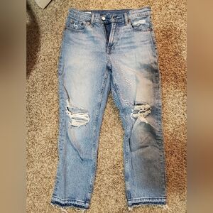 GAP Light Blue Distressed Ankle Jeans